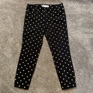 Black with gold polka dot pixie pants- size 8